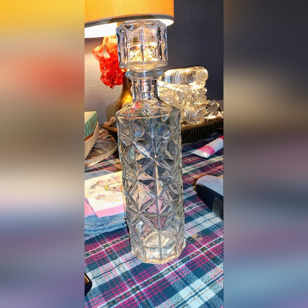Crystal Patterned Glass Vase